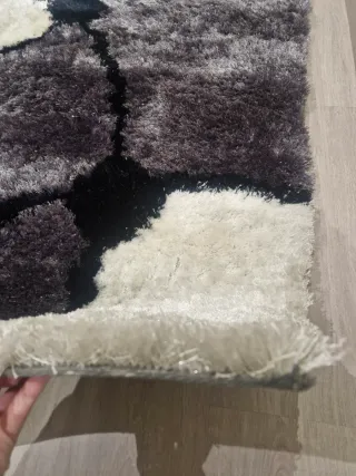 Alfombra Moderna Gris y Blanca