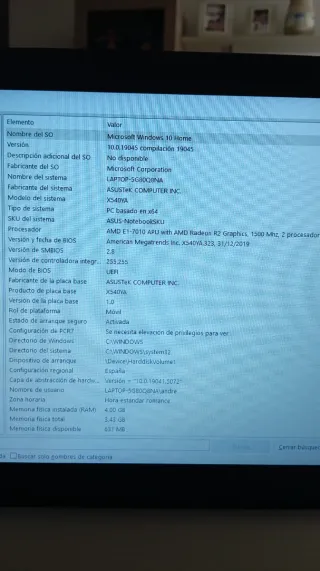 Portátil Asus X540Y Beige/Plata