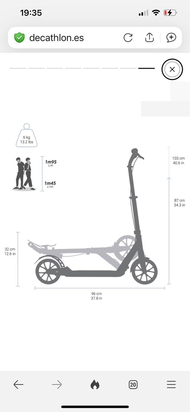 Patinete Oxelo Town 7 XL Verde