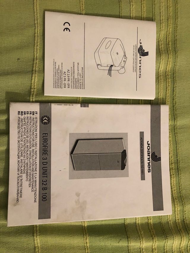 Libretto istruzioni caldaia e bruciatore Joannes