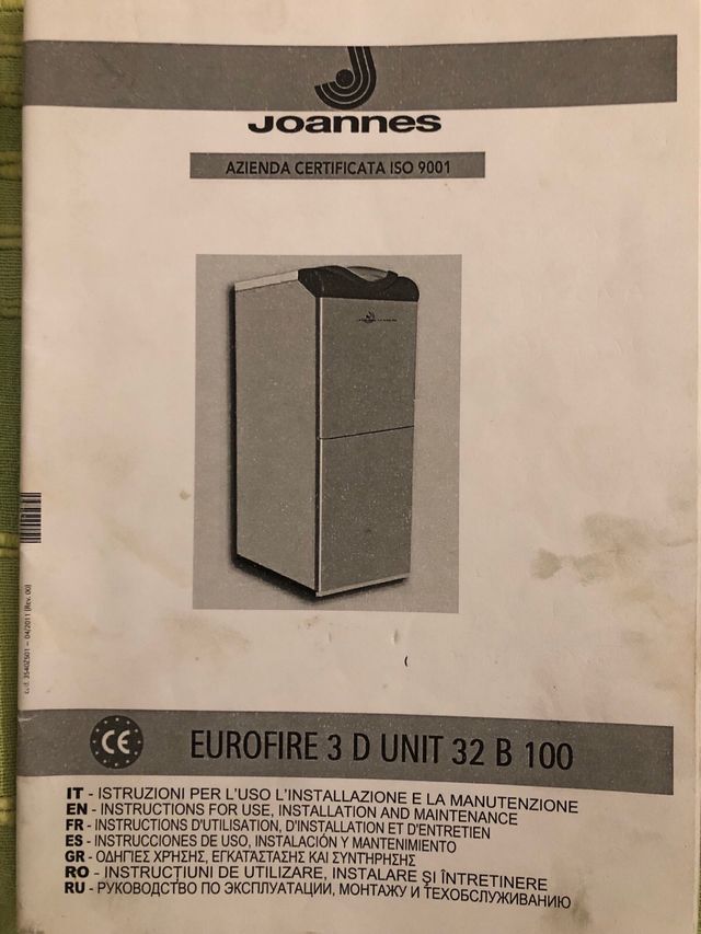 Libretto istruzioni caldaia e bruciatore Joannes