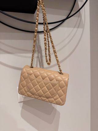 Borsa Chanel Beige Pelle Trapuntata Oro
