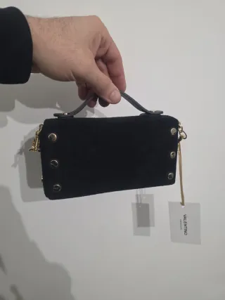 Valentino Borsa Nera Pelle Scamosciata
