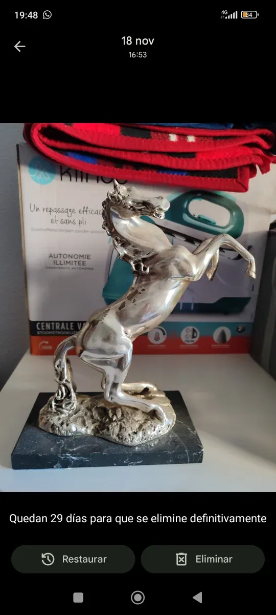 Caballo adorno baño plata