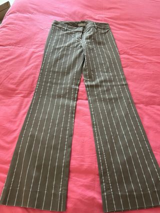 Traje Massimo Dutti rayas marrón y blanco