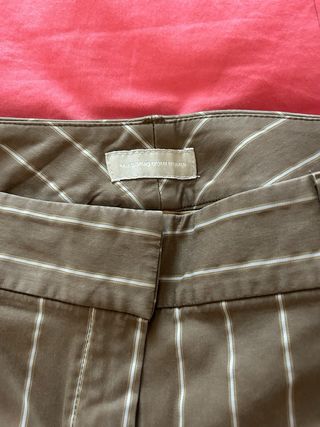 Traje Massimo Dutti rayas marrón y blanco