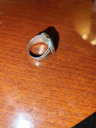 Anillo Plata Hombre Piedra Marrón