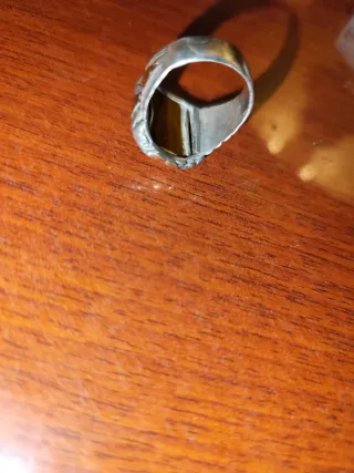 Anillo Plata Hombre Piedra Marrón