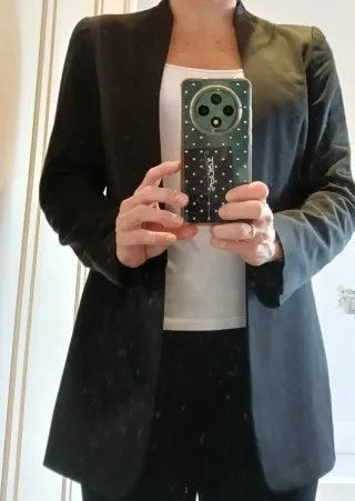 Chaqueta blazer negra mujer talla L Elogy