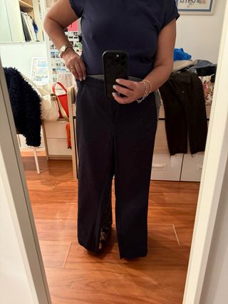 Pantalones anchos azul marino