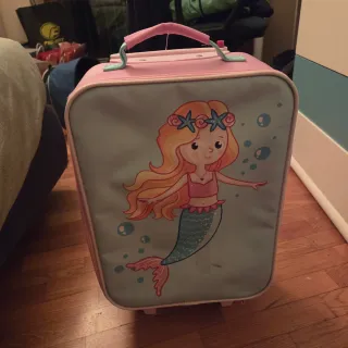 Trolley bambina sirena rosa e azzurro