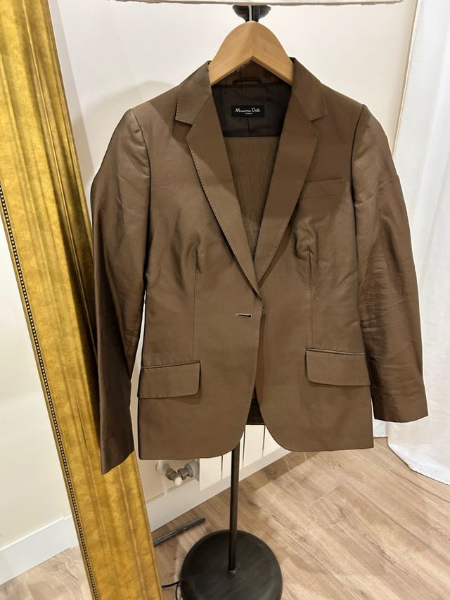 Traje Massimo Dutti Marrón Chocolate