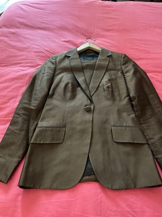 Traje Massimo Dutti Marrón Chocolate