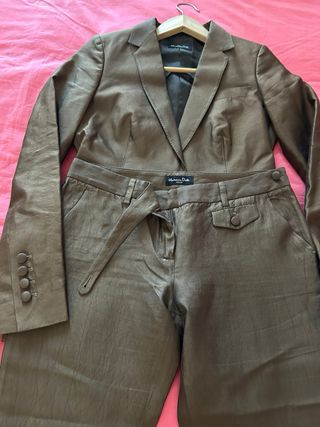 Traje Massimo Dutti Marrón Chocolate
