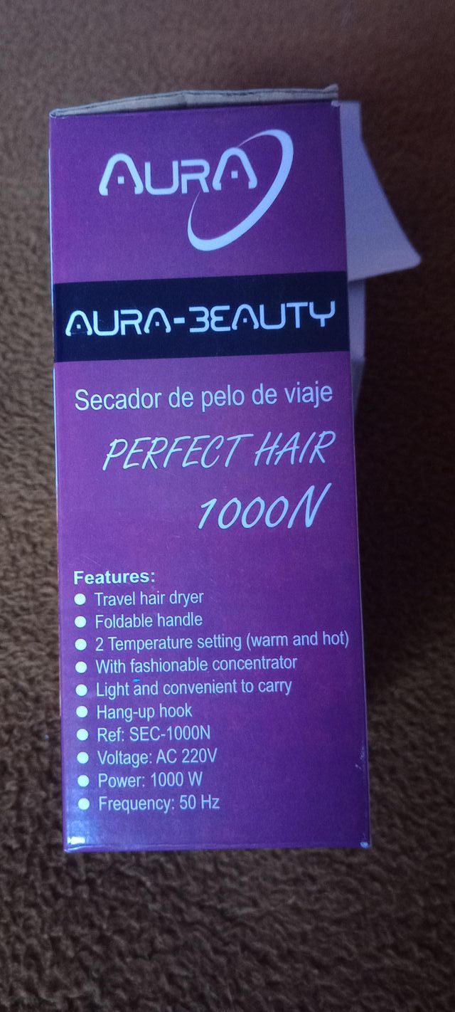 Secador de pelo de viaje AURA 1000W