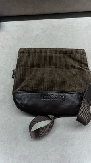 Bolso  piel y pana marrón