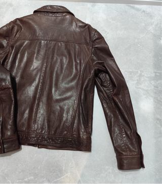 Chaqueta de piel marrón talla L