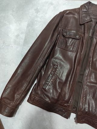 Chaqueta de piel marrón talla L