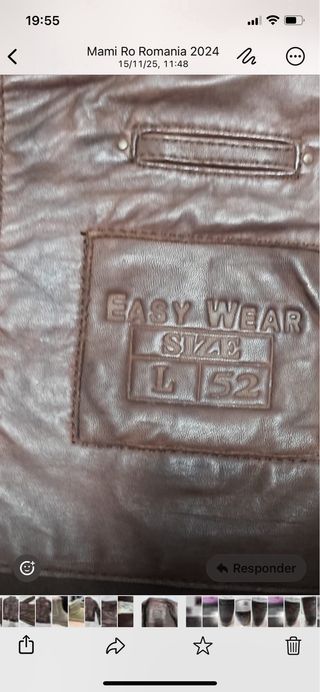 Chaqueta de piel marrón talla L