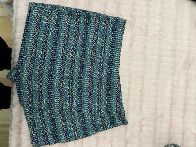 Falda pantalón mujer azul y verde