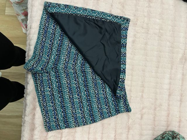 Falda pantalón mujer azul y verde
