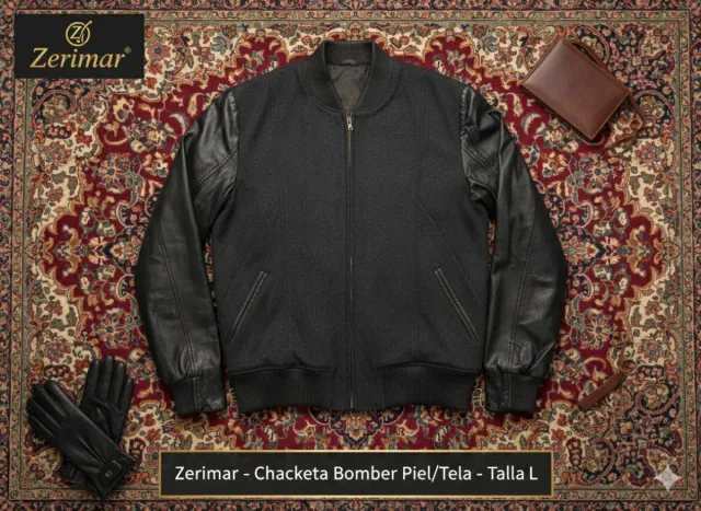 Chaqueta Bomber Zerimar Piel/Tela Talla M