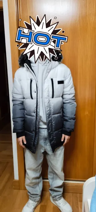 Plumífero Sonetti degradado gris y negro Talla 12