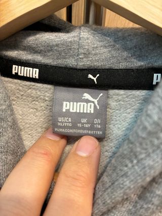 Sudadera Puma Gris con Logo Blanco