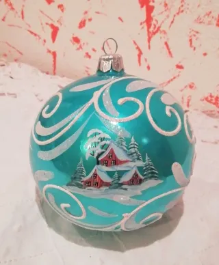 Palla Natale Vetro Dipinta a mano