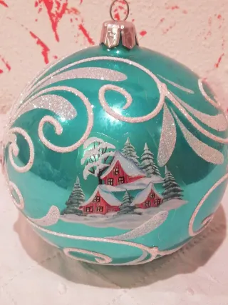 Palla Natale Vetro Dipinta a mano