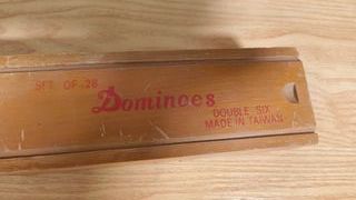 Dominó Antiguo Caja Madera Set 28 Piezas