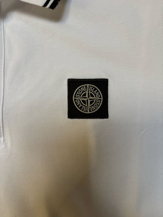 Polo Stone Island Bianco Uomo