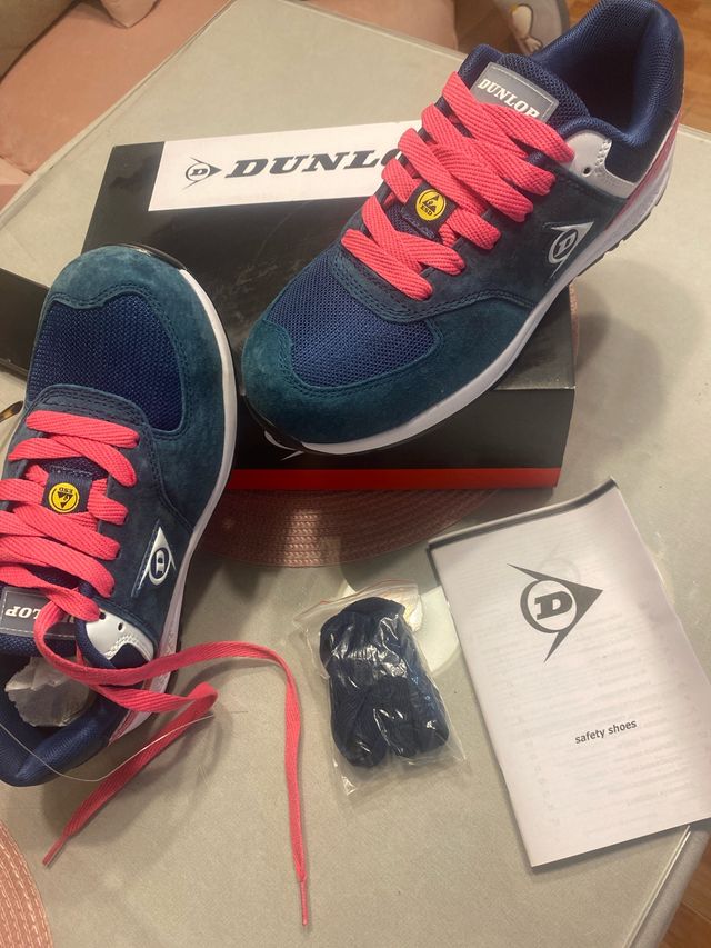 Botas de seguridad Dunlop azules y rosas Unisex