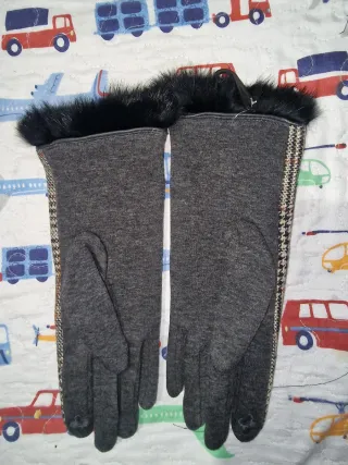 Guantes de mujer con pelo