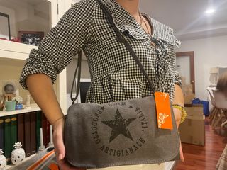 Bolso Vintage Estilo Converse Gris