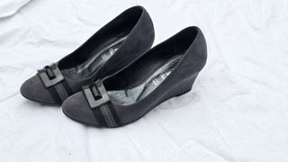 Scarpe con zeppa grigie donna