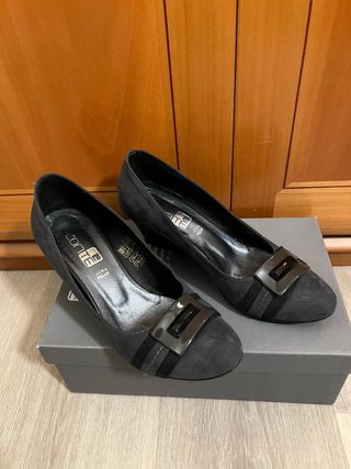 Scarpe con zeppa grigie donna