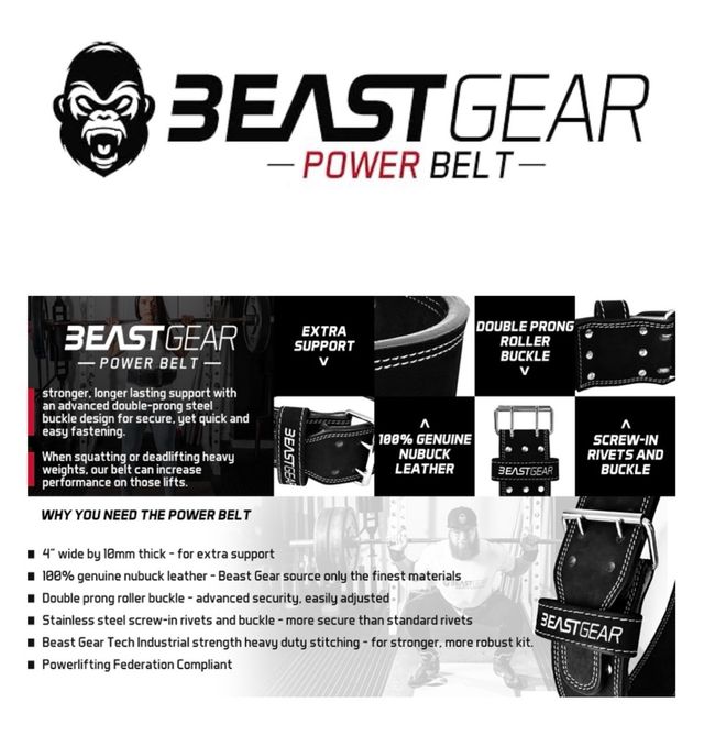 Cinturón Beast Gear Halterofilia Lumbar