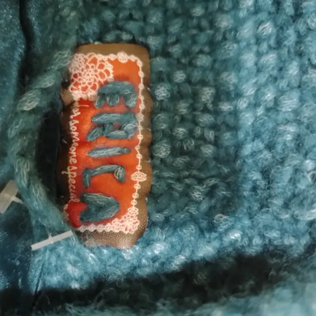 Abrigo lana punto artesanal forrado