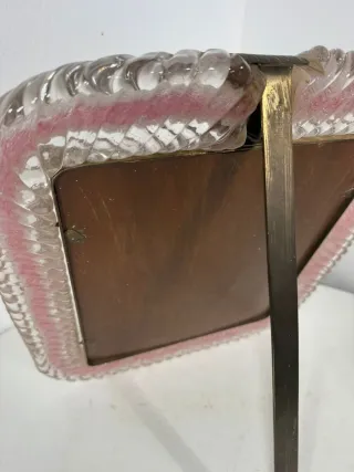 Cornice Barovier Toso Vetro Rosa Metallo 50s