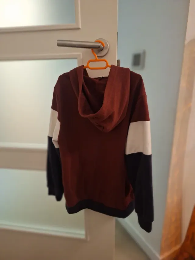 Sudadera fina con cremallera tricolor niño