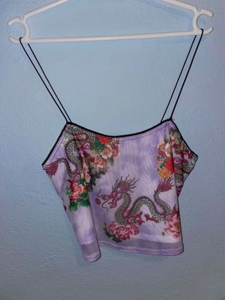 Top de tirantes Bershka Mesh Dragon