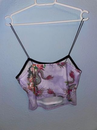 Top de tirantes Bershka Mesh Dragon