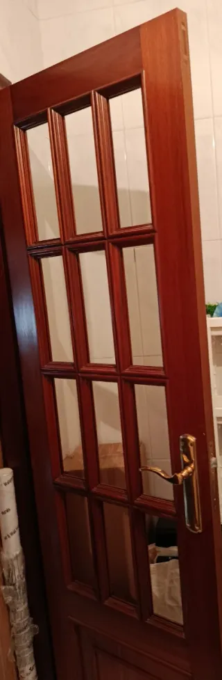 Puerta Sapelly Madera Maciza