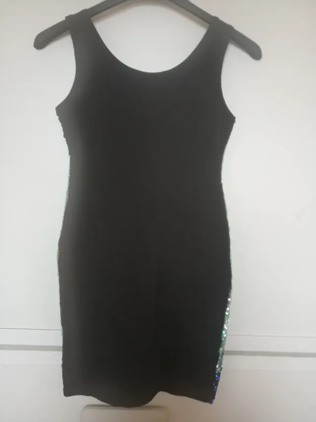 Vestido fiesta lentejuelas azul y verde