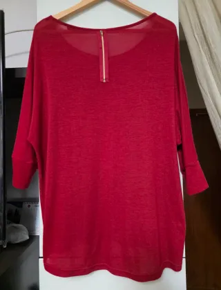 Jersey asimétrico manga 3/4 rojo