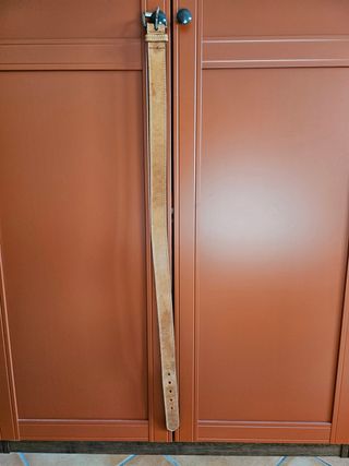 Cintura Invicta Pelle Marrone Fibbia Argento