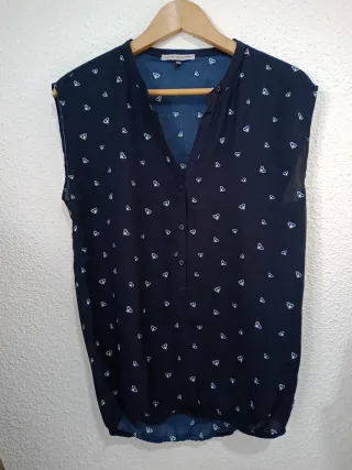 Blusa sin mangas azul marino Talla M