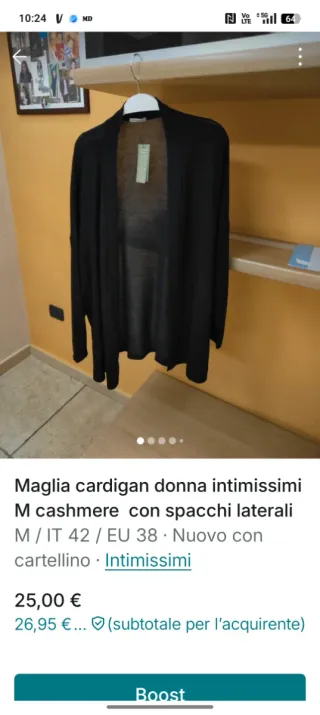 Cardigan lungo Intimissimi donna taglia unica