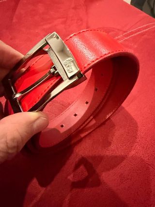 Cinturón Versace Rojo Hebilla Metálica